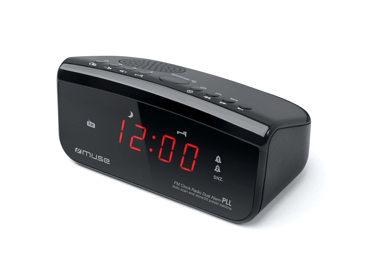 Muse Mūza | Laikrodžių radijas PLL | M-12CR | Signalizacijos funkcija | Juodas