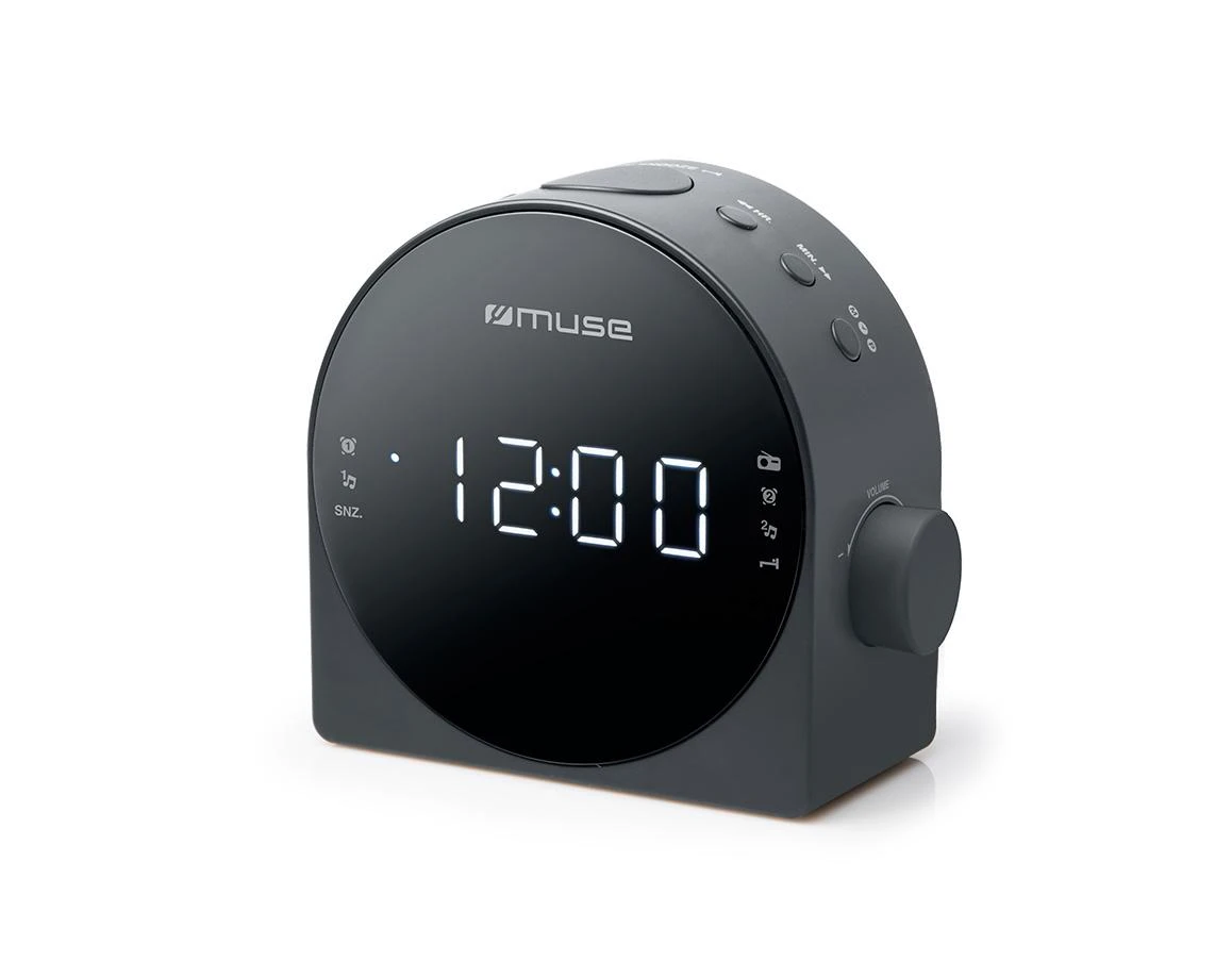 Muse Mūza | Dvigubas žadintuvo radijas PLL | M-185CR | AUX į | Juodas
