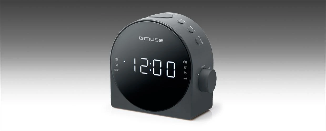 Muse Mūza | Dvigubas žadintuvo radijas PLL | M-185CR | AUX į | Juodas