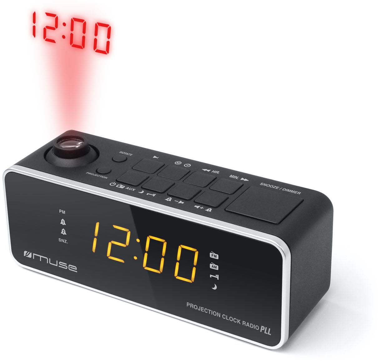 Muse Clock radio M188P Juodas, 0.9 inch amber LED, with dimmer, žema