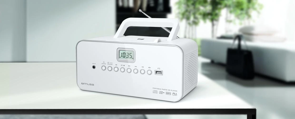 Radijo ir CD grotuvas Muse M-28 RDW Baltas, USB