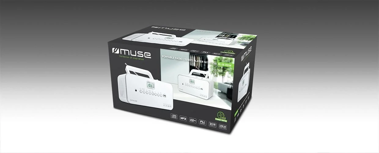 Radijo ir CD grotuvas Muse M-28 RDW Baltas, USB, modelis - M-28RDW