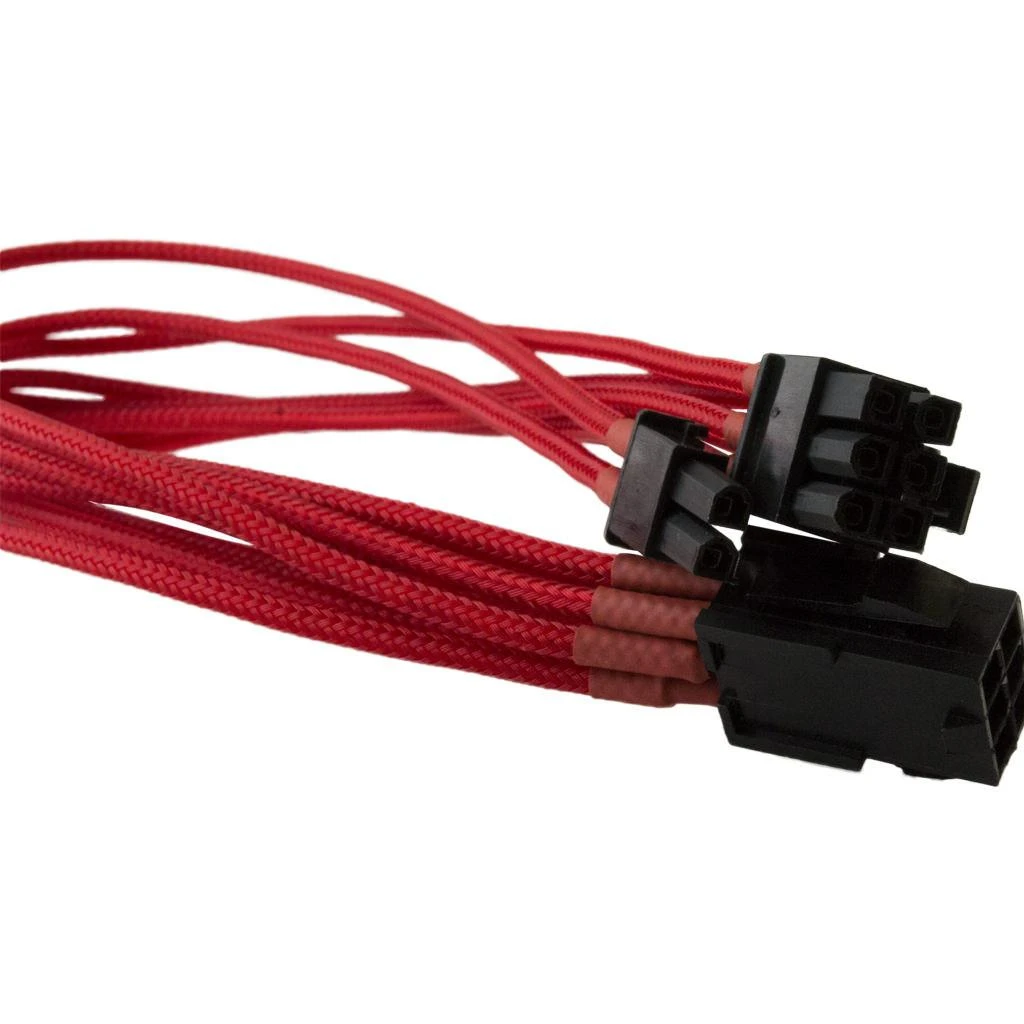 Nanoxia PCIE 6- pin - PCIE 8-pin, 0,3m, raudona (900300023)