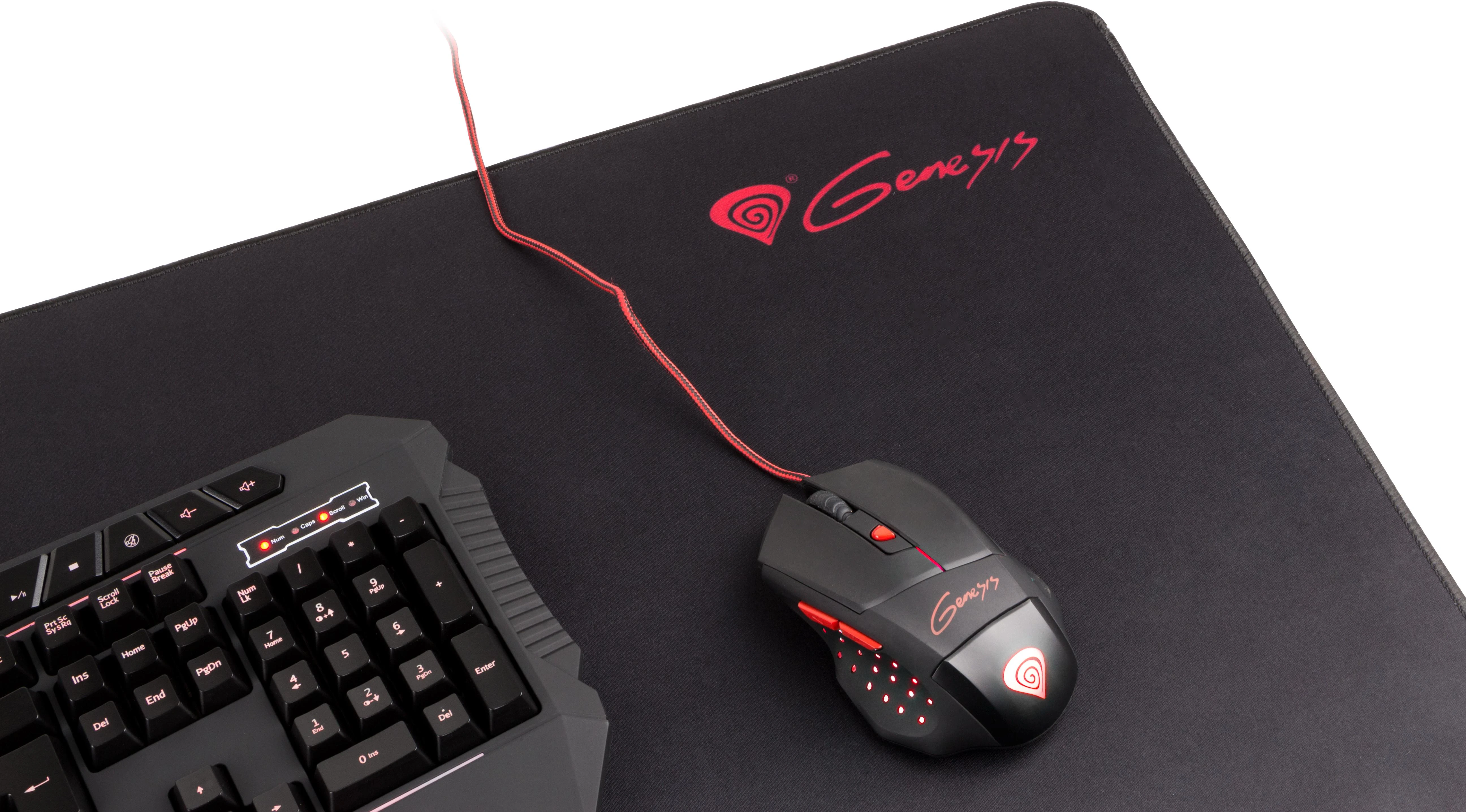 Pelės kilimėlis Genesis Carbon 500 Maxi Logo NPG-0660 Juodas 450 x 900 mm
