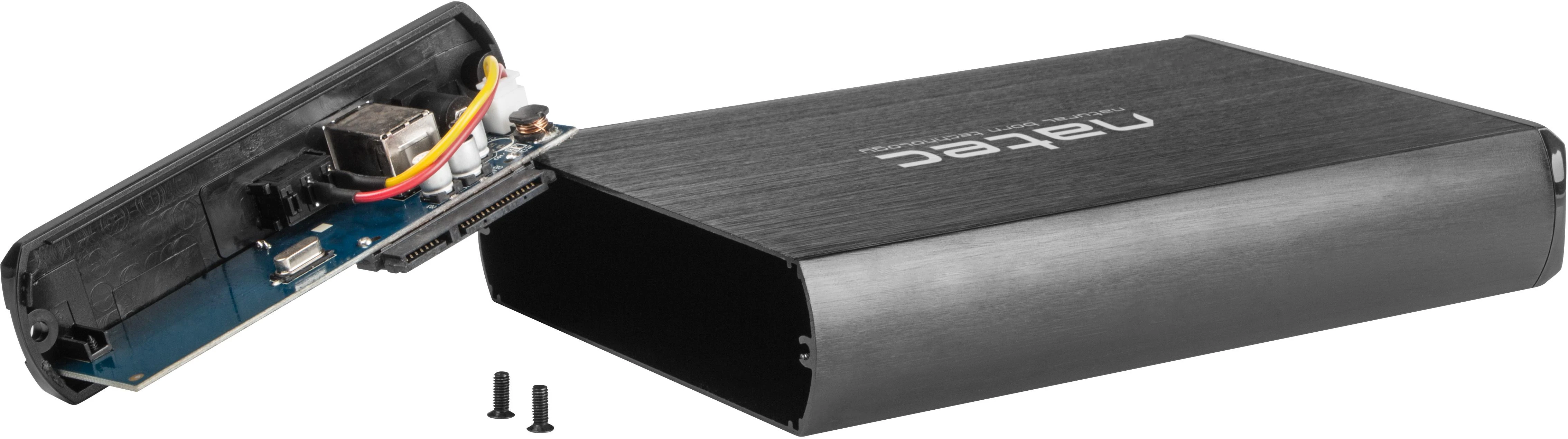 Kietasis diskas NATEC NKZ-0448 RHINO išorinis USB 3.0 korpusas skirtas 3,5 colio SATA HDD juodas aliuminis