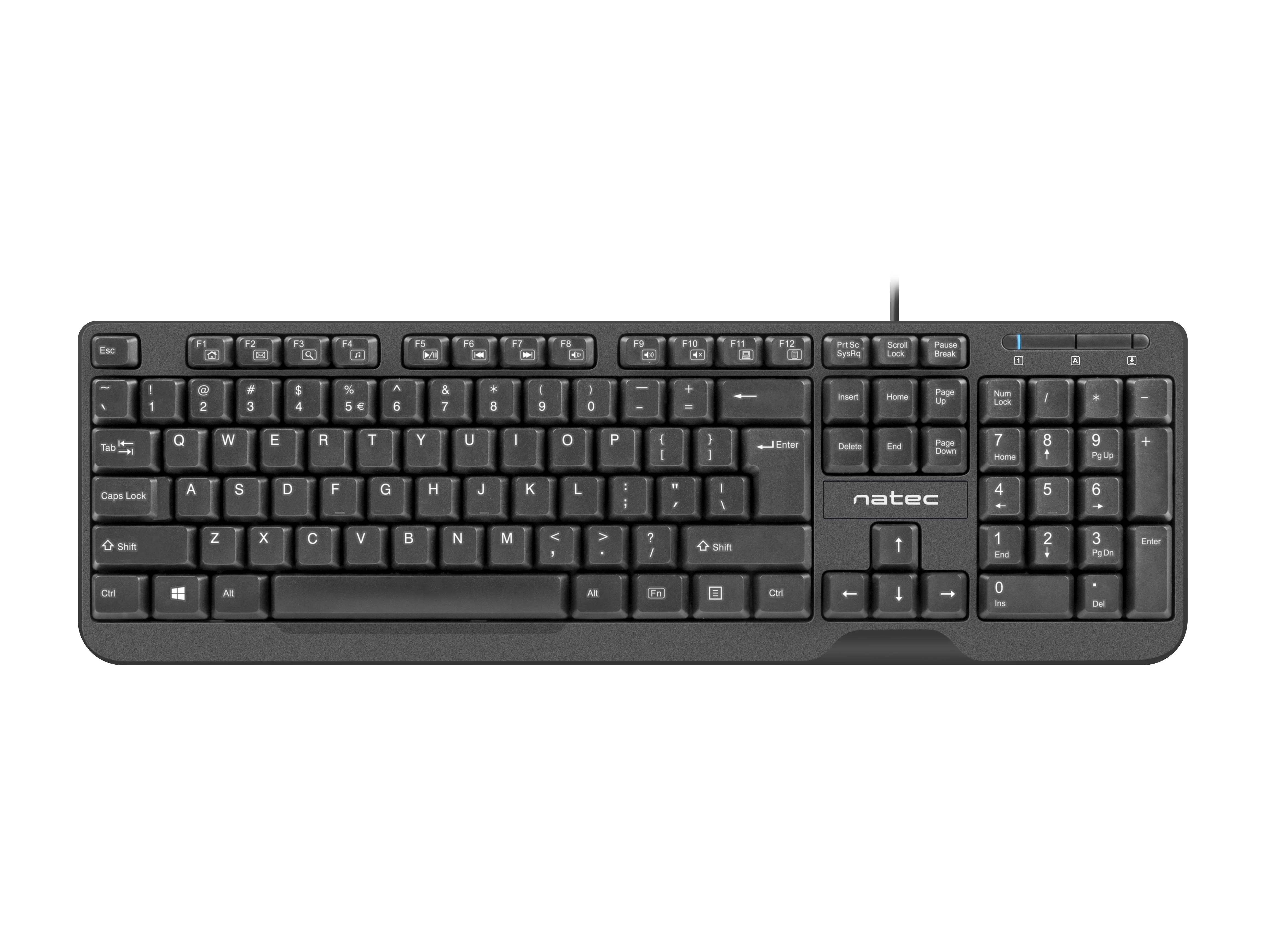 NATEC NKL-0967 Natec Klaviatūra TROUT SLIM USB US išdėstymas juodas