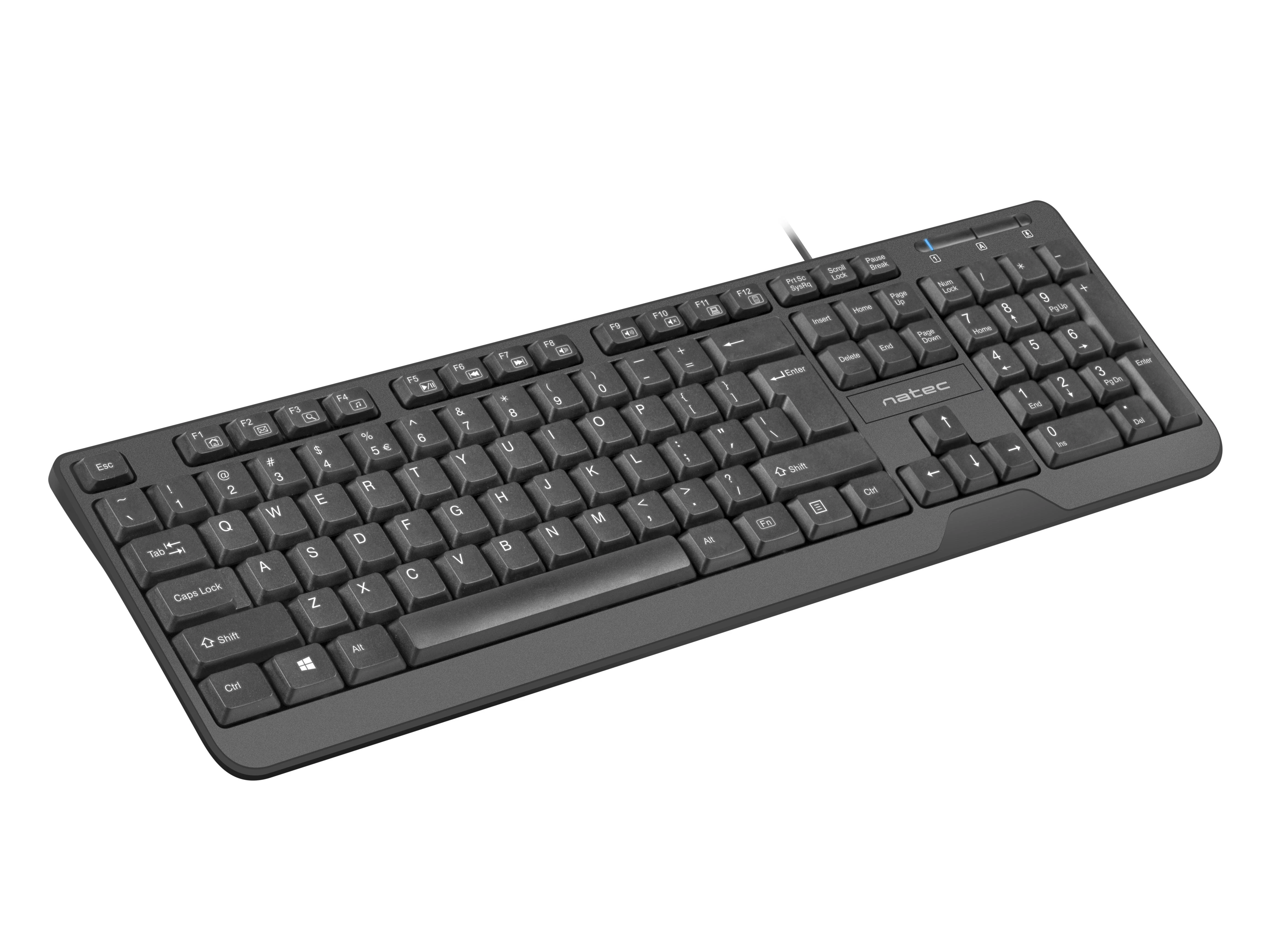 NATEC NKL-0967 Natec Klaviatūra TROUT SLIM USB US išdėstymas juodas