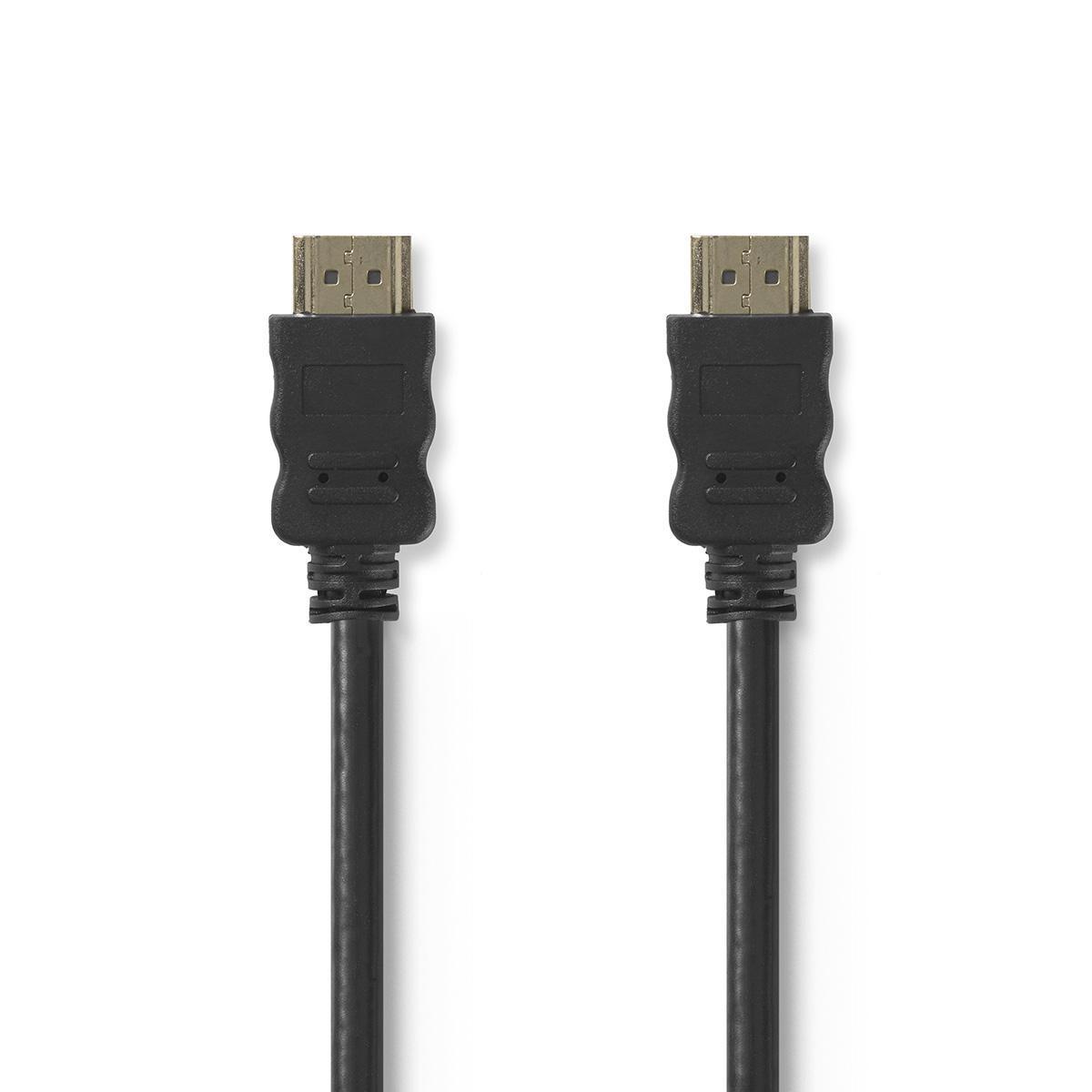 Nedis didelės spartos 2 m HDMI laidas su eternetu, paauksuotas [juodas]
