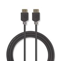 Nedis High Speed HDMI™ Kabelis mit Ethernet | HDMI™ Stecker | 4K@60Hz | 18 Gbps | 7.50 m | rund | PVC | Anthrazit | Verpackung mit Sichtfenster