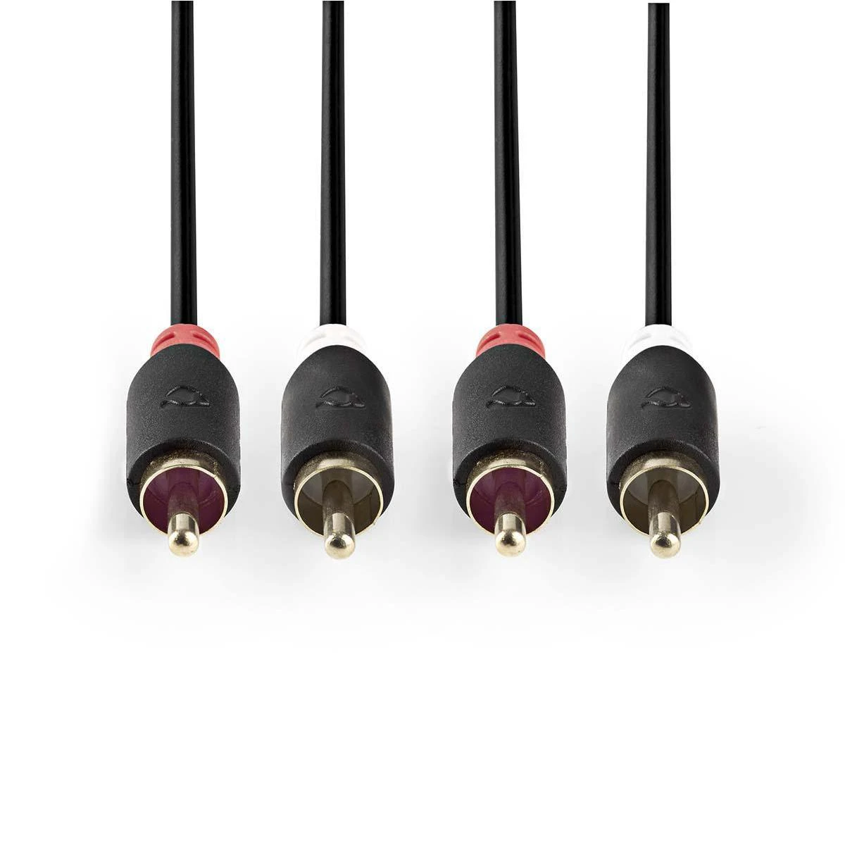 Kabelis Nedis Audio Cable 2x RCA -> 2 x RCA 2m Juodas