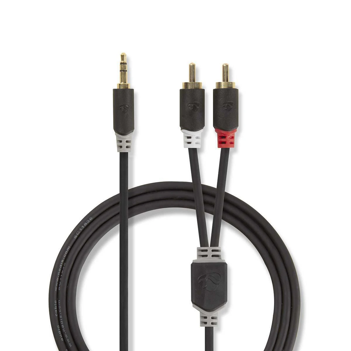 Nedis 3,5 mm į 2x RCA garso kabelis
