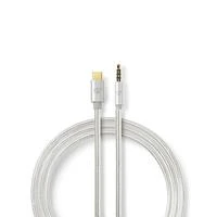 Nedis USB adapteris | USB 2.0 | USB-C™ jungtis | 3,5 mm kištukas | 1,00 m | apvalus | Paauksuotas | Pintas / nailonas | Aliuminis | Pakuotė su langu