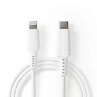 USB kabelis Nedis Lightning - USB-C 1 m, baltas (CCGW39650WT10)
