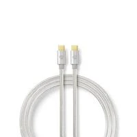 Nedis USB laidas | USB 2.0 | USB-C™ jungtis | 10W 480Mbps | Paauksuotas | 2,00m | apvalus | Pintas / nailonas | Aliuminis | Pakuotė su peržiūros langeliu