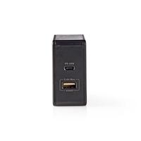 Nedis Netzladegerät 57 W Schnellladefunktion 2.25 A 2.4 - Anzahl der Ausgänge: 2, USB-A, USB-C™, Kein Kabelis im Lieferumfang enthalten, Automatische S