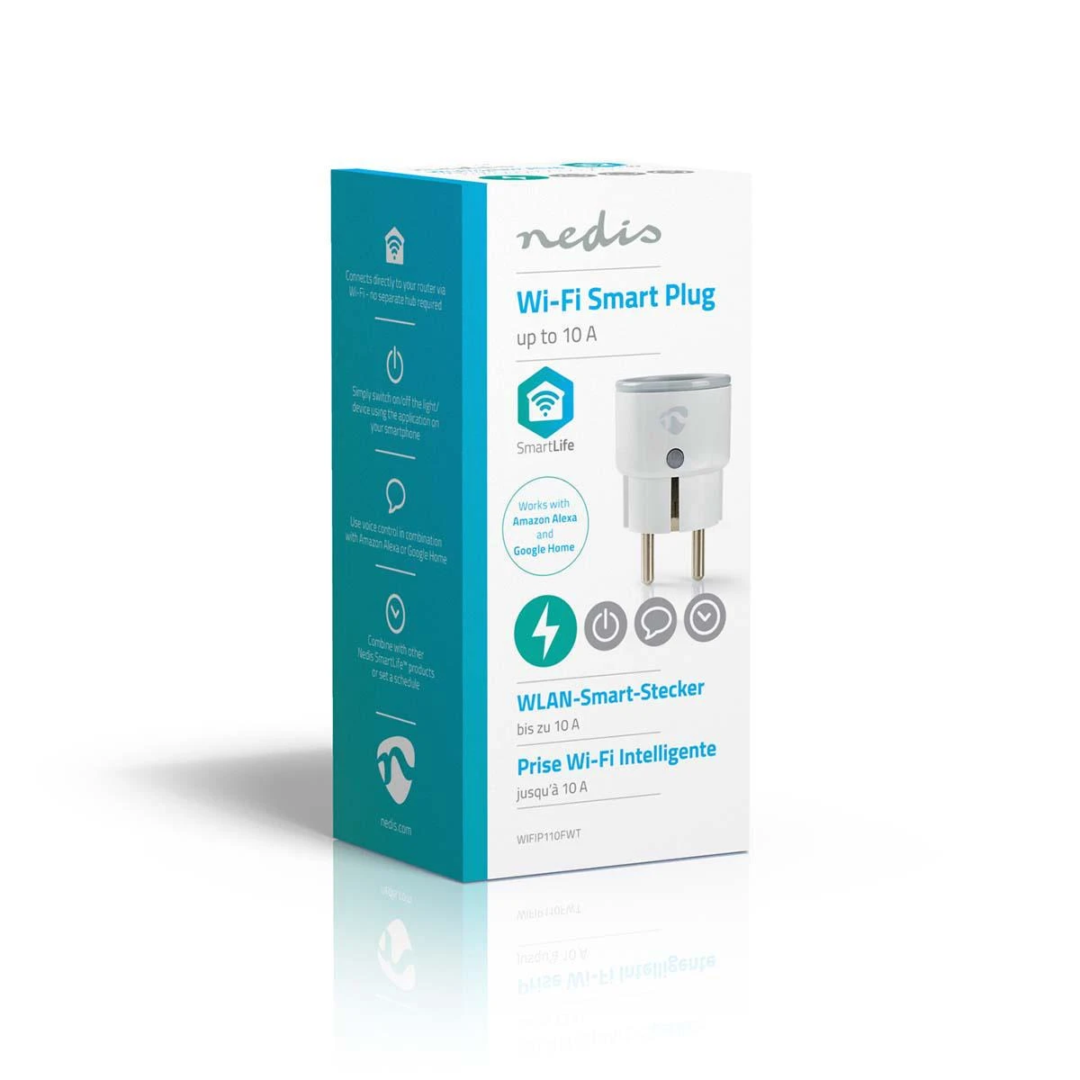 Nedis WLAN Smartplug (WIFIP110FWT) - Energieüberwachung, 10 A