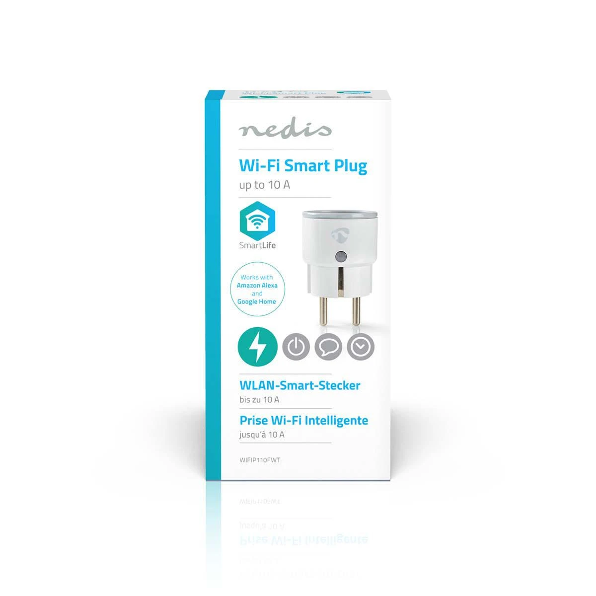 Nedis WLAN Smartplug (WIFIP110FWT) - Energieüberwachung, 10 A