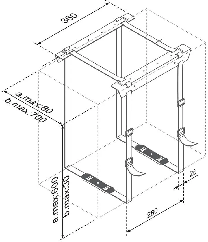Neomounts by Newstar CPU Holder (PC aukštis: 3-60 cm / plotis PC: 8-70 cm) - Juodas
