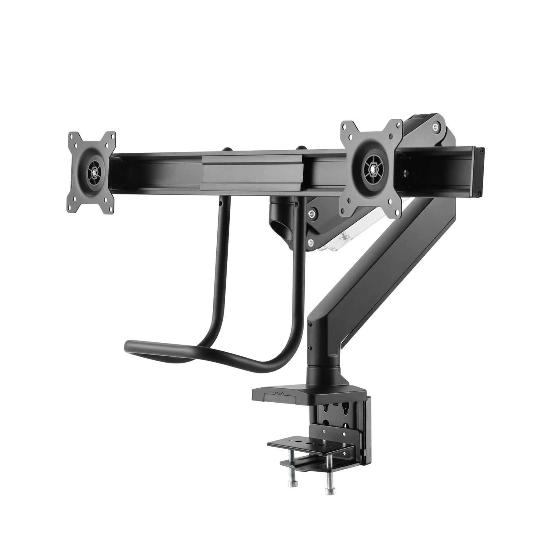 Laikiklis Neomounts NM-D775DX dvigubo monitoriaus rankena, juoda