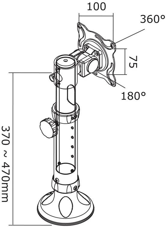 Neomounts „NewStar“ plokščio ekrano laikiklis stalui (su žiedu), 10–30 colių, c:Juodas