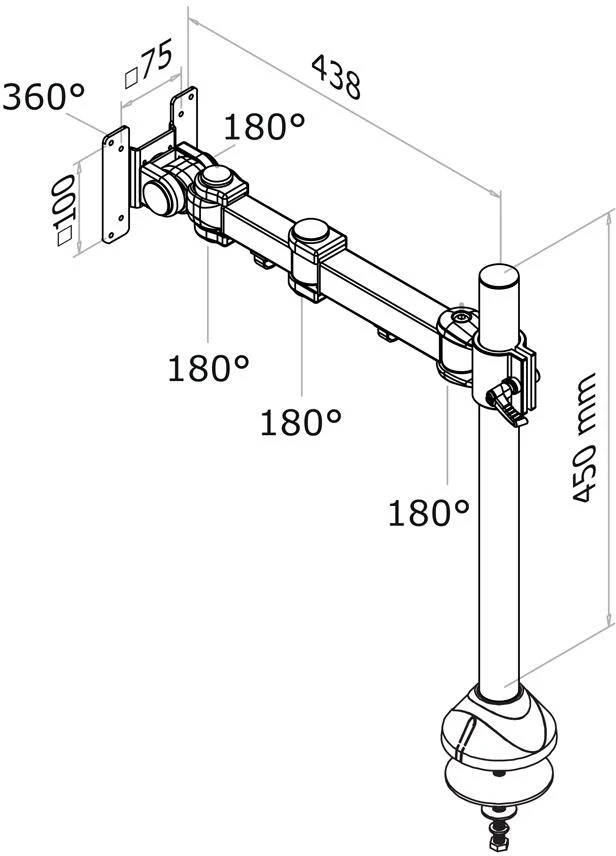 Neomounts Newstar FPMA-D960G monitoriaus laikiklis arba stovas 76,2 cm (30") Juoda