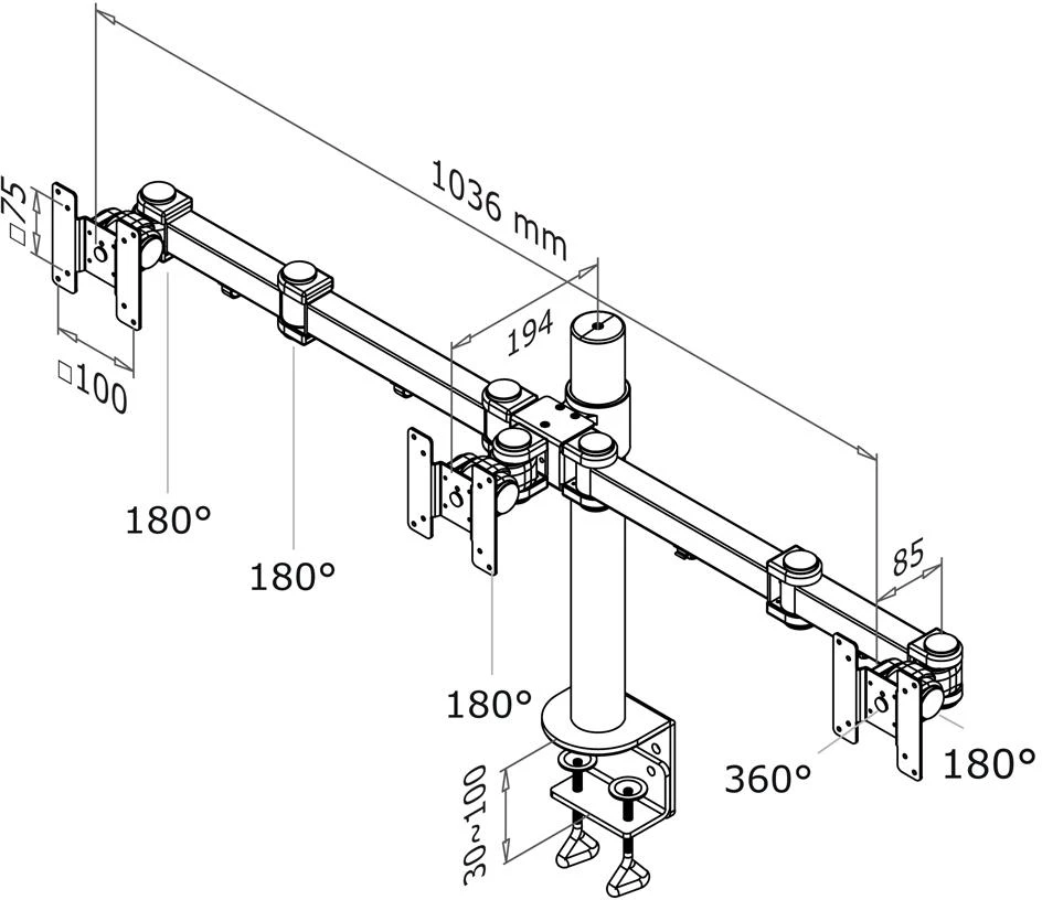 Neomounts „NewStar“ plokščiaekranio stalo laikiklis (spaustukas) FPMA-D960D3