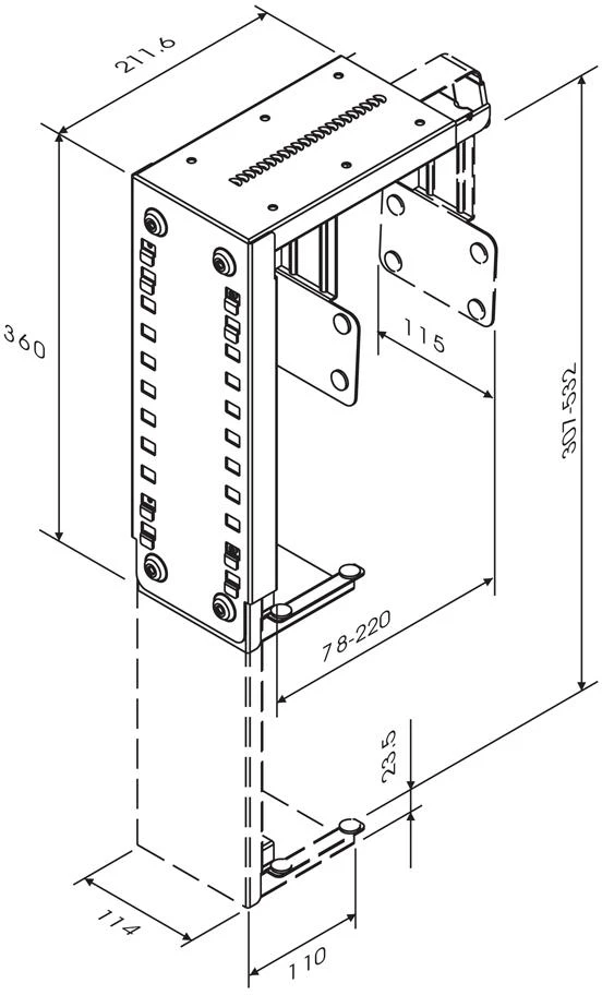 Neomounts Pakabinamas laikiklis NewStar PC komp. (PC aukštis: 30-53 cm / plotis: 8-22 cm)