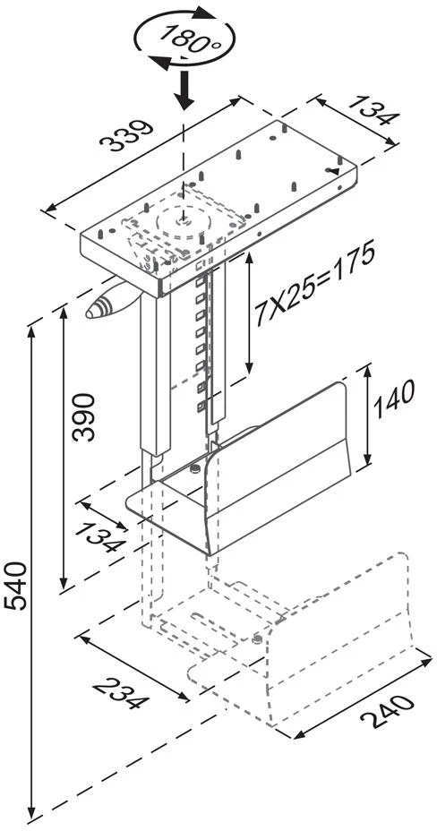 Neomounts Newstar CPU-D250 Ant stalo montuojamas CPU procesoriaus laikiklis Juoda