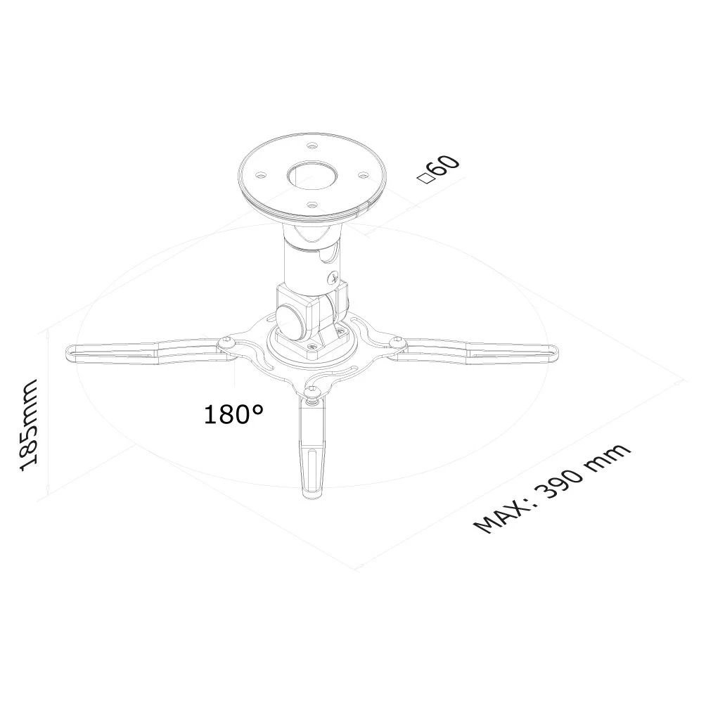 Neomounts NEWSTAR PROJEKTORIAUS LUBŲ MONTAVIMAS (AUGIS: 19 CM) 10 KG Juodas