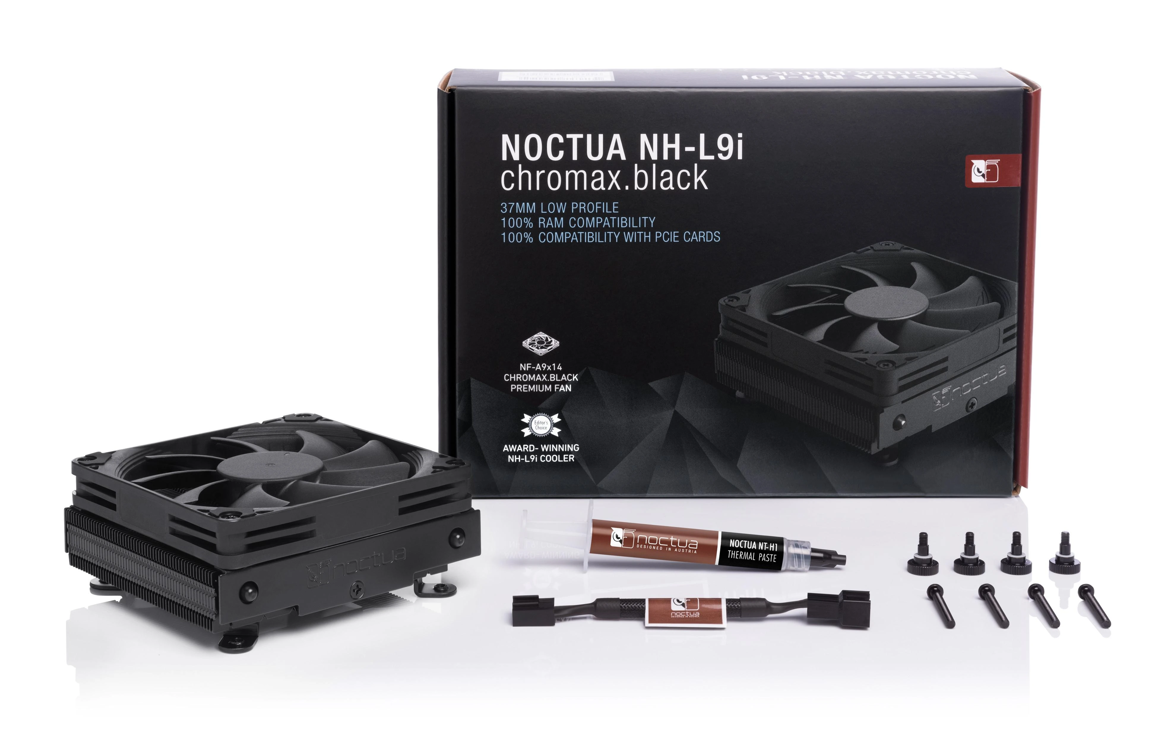Noctua NH-L9i Chromax: pilnas komplektas