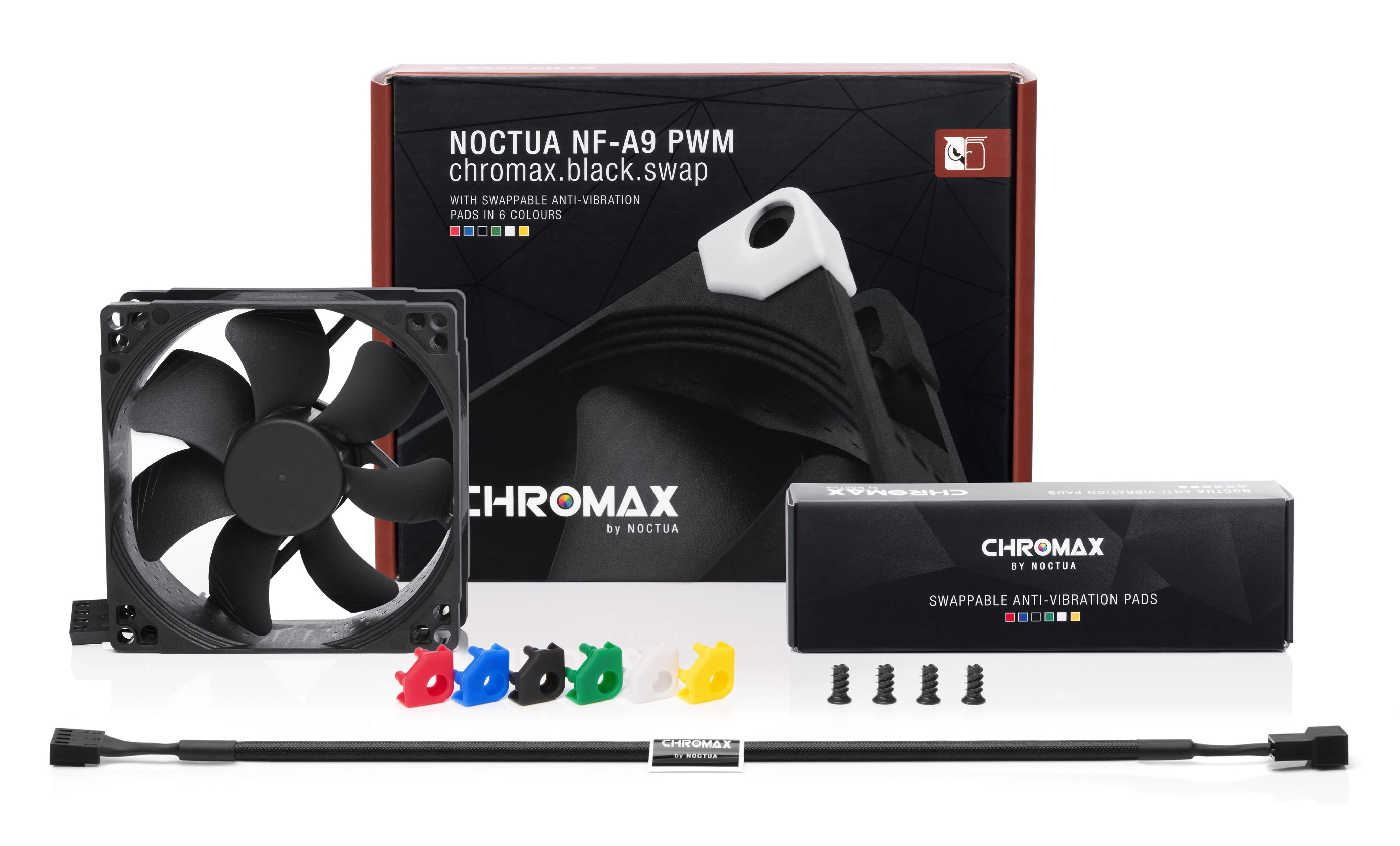 Noctua NF-A9 PWM komplektas su spalvotais kampais