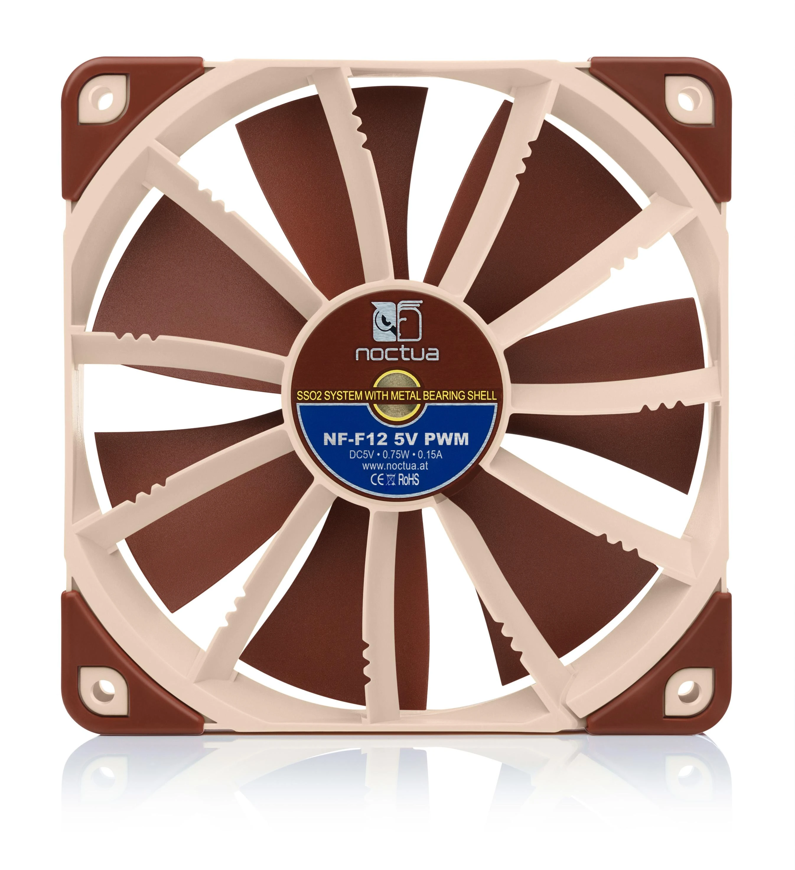 Noctua NF-F12 Kompiuterio dėklas Fan 12 cm rusvai gelsvas, Brown