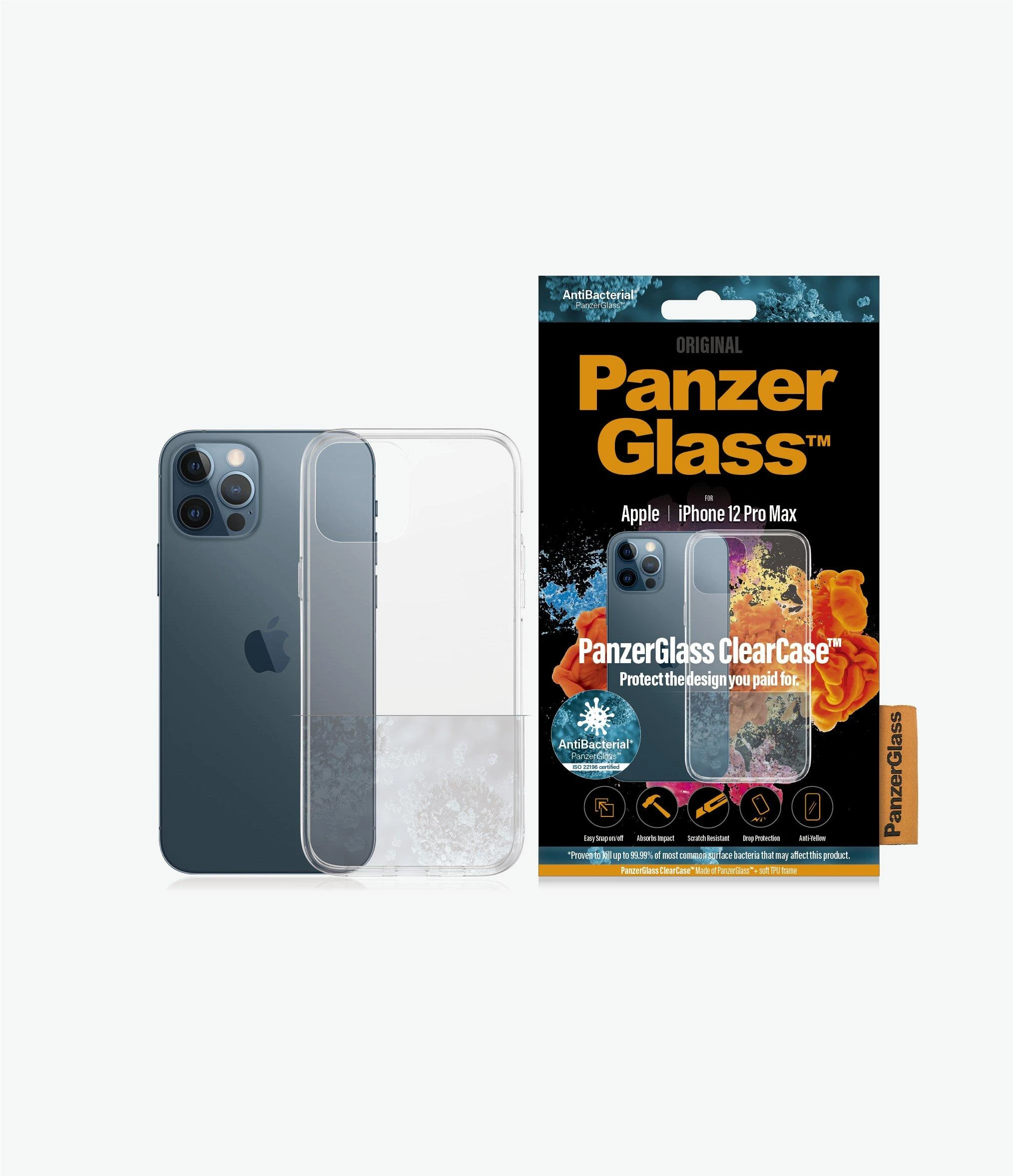 Panzer Glass PanzerGlass ClearCase iPhone 12 Pro Max 6,7" antibakterinis skaidrus