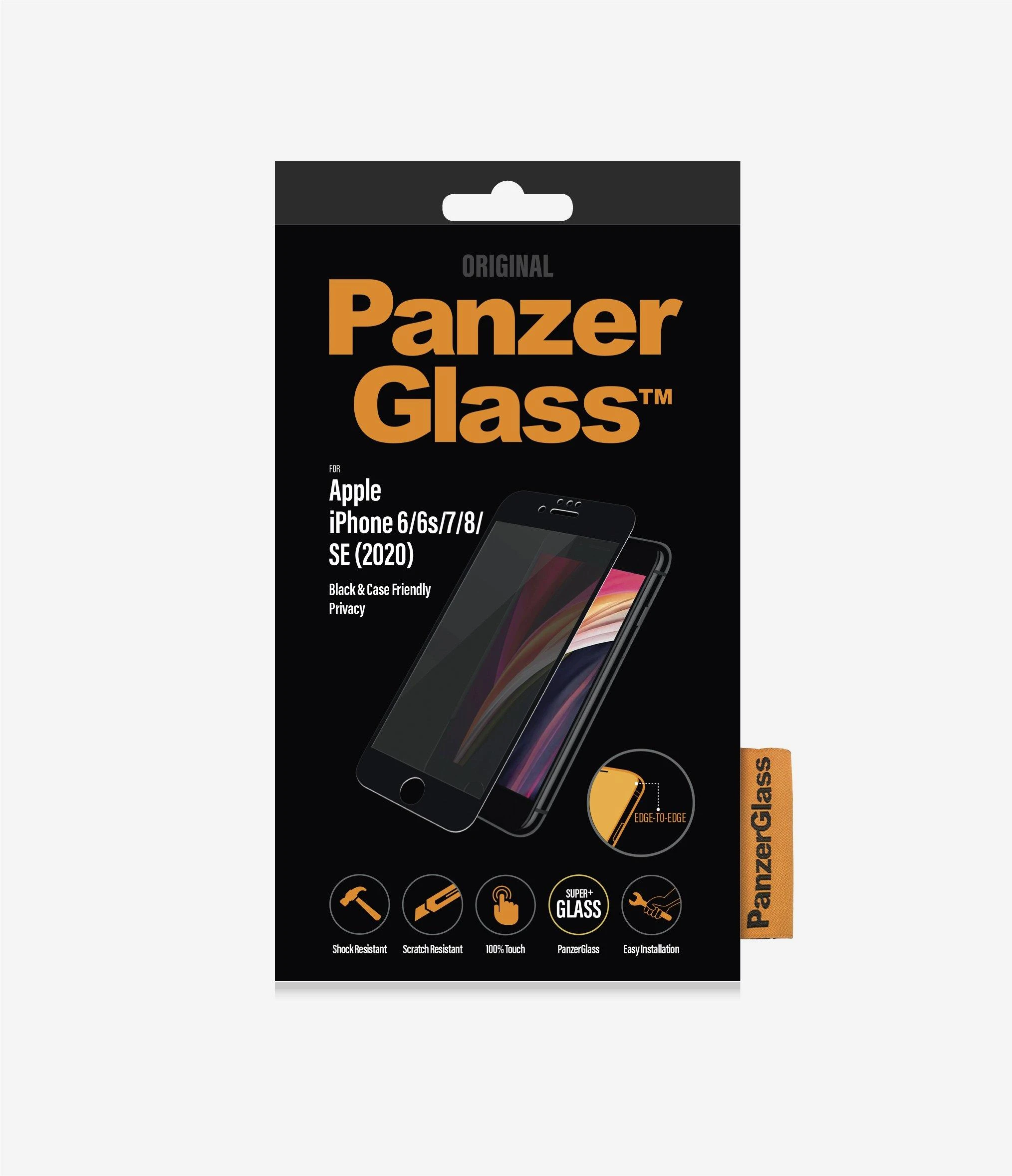 Panzer Glass PanzerGlass | Apple | iPhone 6/6s/7/8/SE (2020) | Hibridinis stiklas | Juodas | Anti-glare danga; Mėlyna šviesos mažinimas | Privatumo filtras