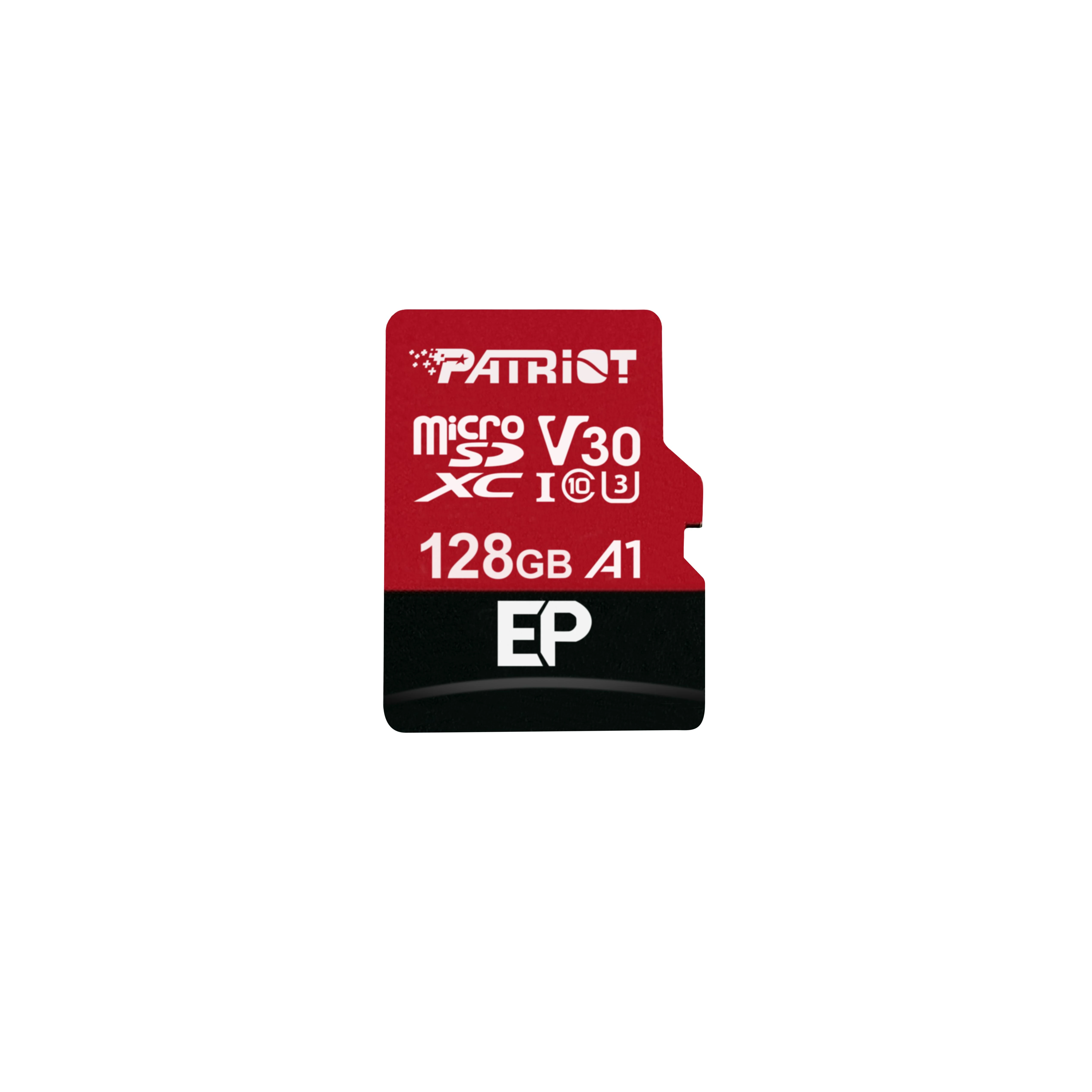 Patriot MicroSDXC 128GB kortelė su V30 ir A1 klasės ženklais