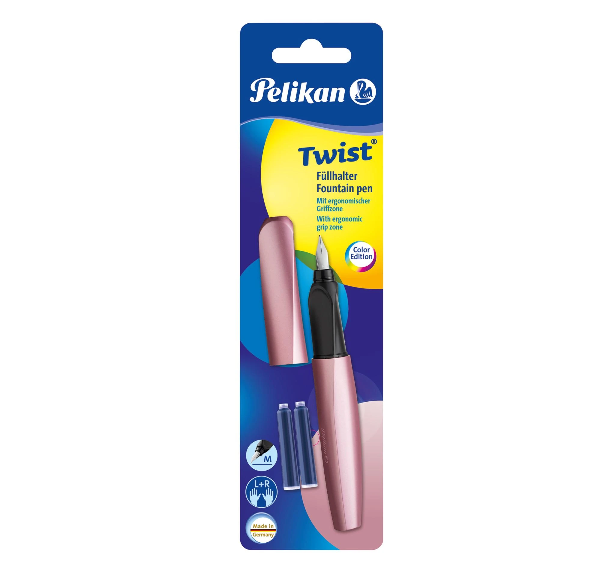 Pelikan Plunksnakotis TWIST P457M rožinis + 2kapsulės bls
