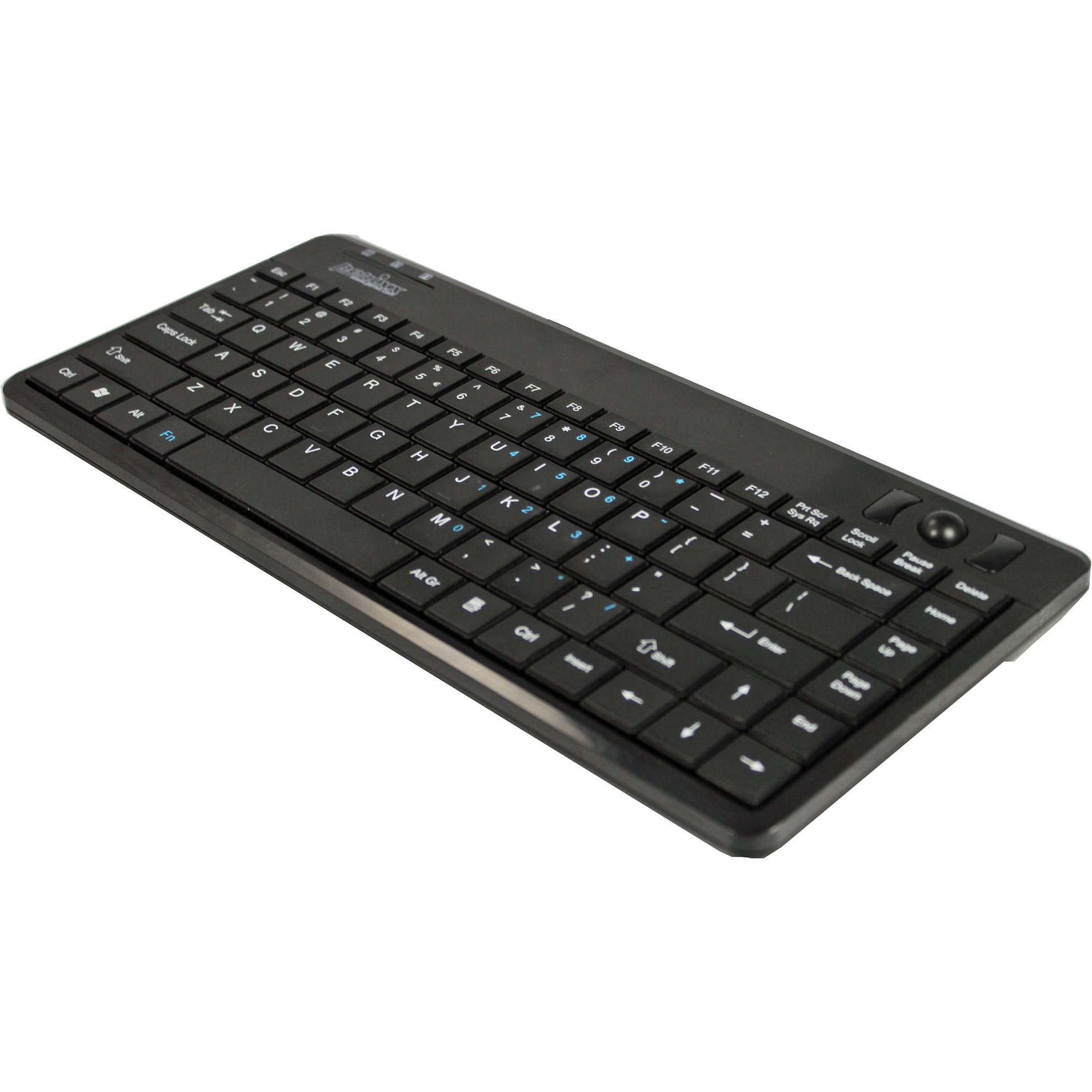 Klaviatūra Perixx PERIBOARD-505H Plus Mini USB Trackball Hub Juodas
