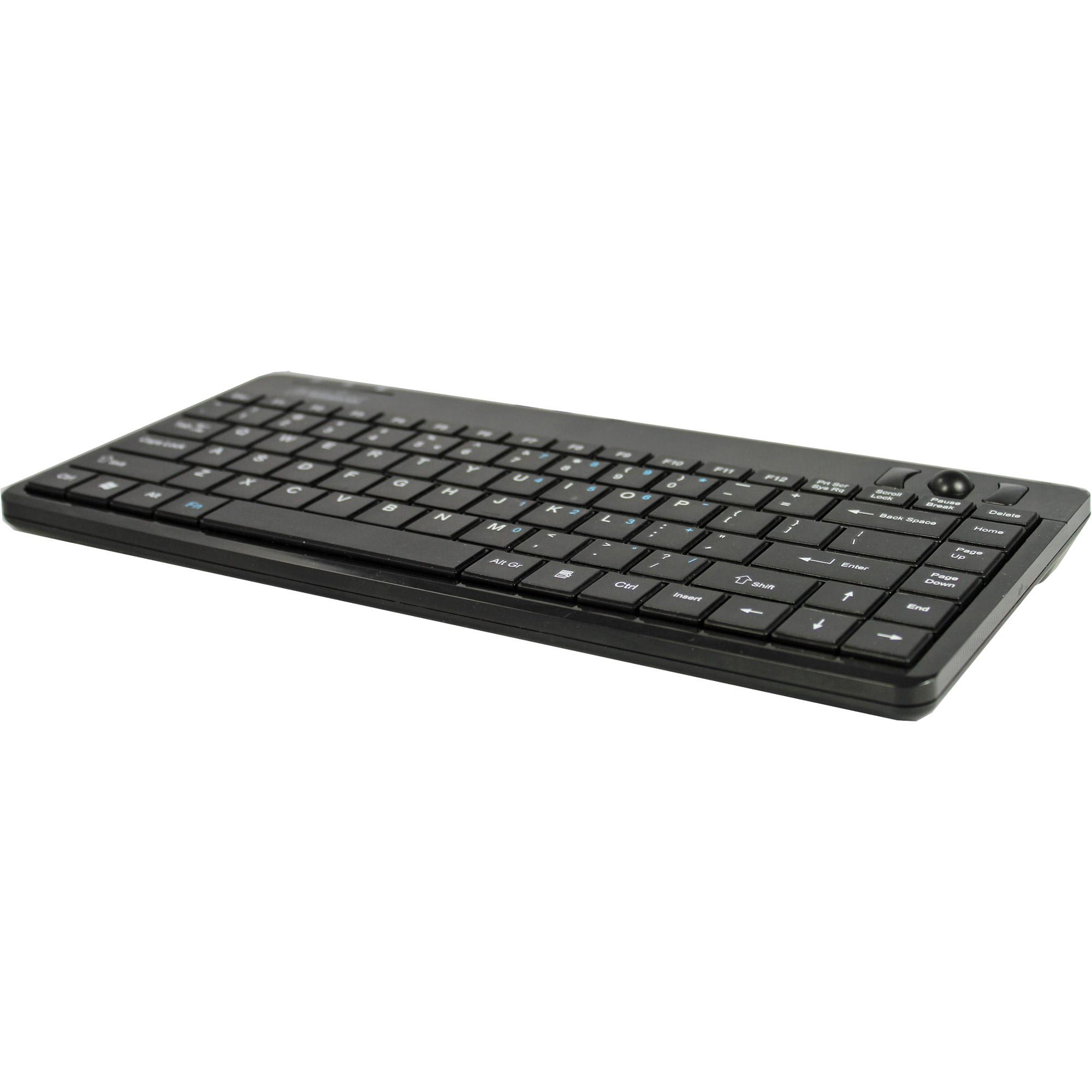 Klaviatūra Perixx PERIBOARD-505H Plus Mini USB Trackball Hub Juodas