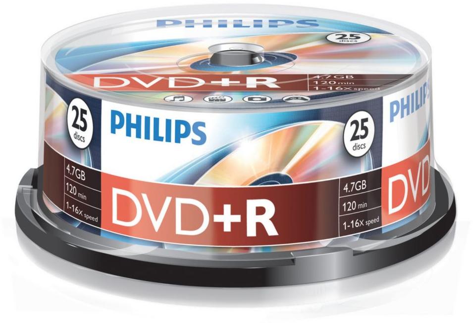 1x25 Philips DVD+R 4,7GB 16x SP