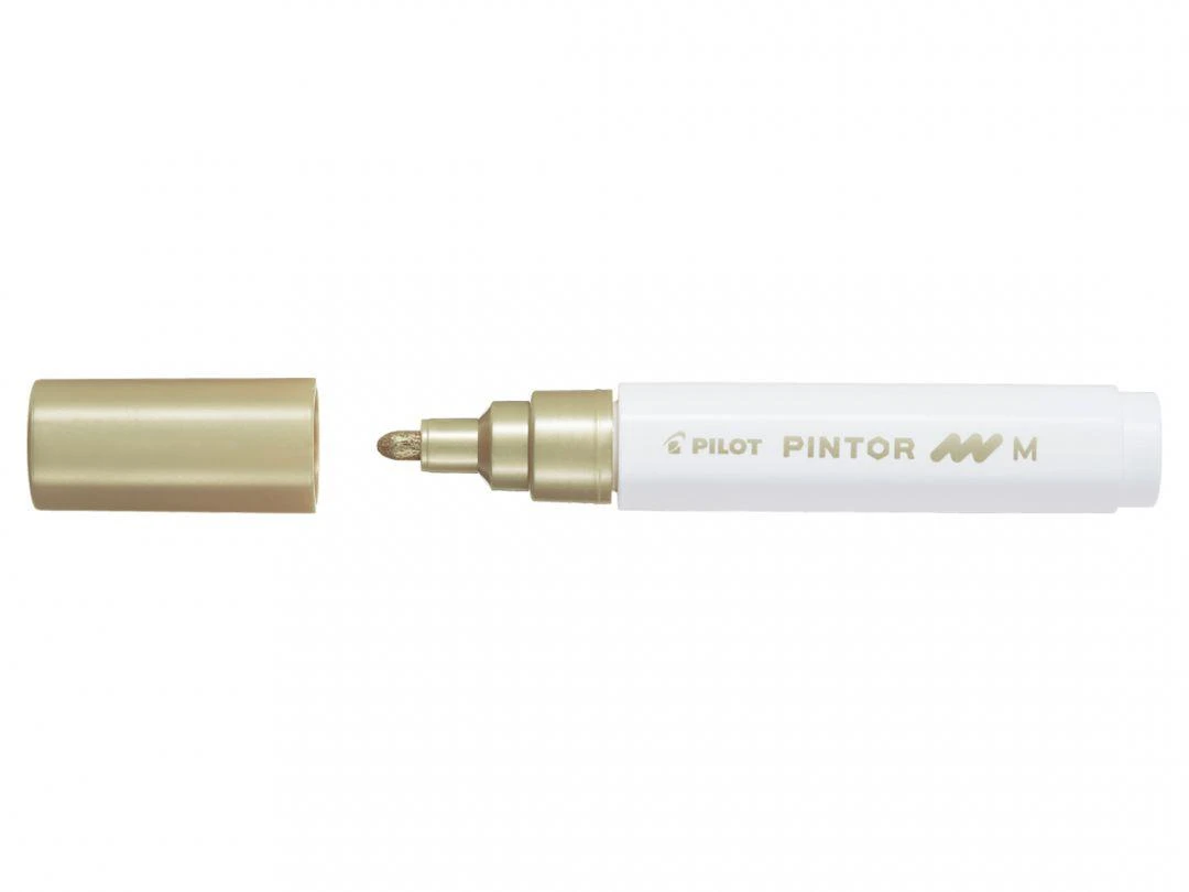 Pilot Pen Permanentinis žymeklis Pultas PINTOR 1.4 mm, apvali galvutė, auksinė sp.