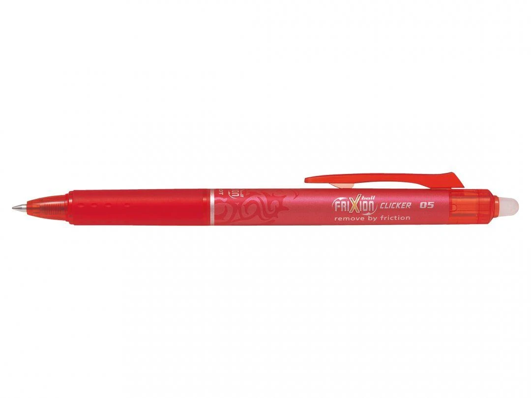Pilot Pen Automatinis tušinukas Pilot Frixion Clicker, gelinis, 0.5mm, su trintuku, raudonos spalvos