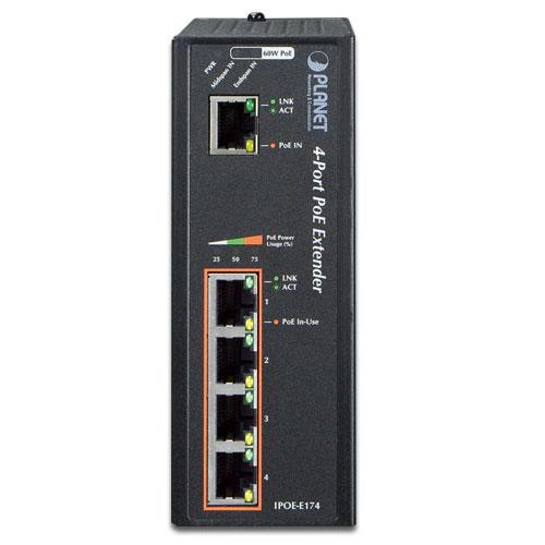 Planet „Repotec“ 4 prievadų „PoE“ plėtinys (IPOE-E174)