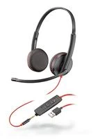 Plantronics Poly BLACKWIRE,C3225 USB-A Poly USB-A Ausinės Su mikrofonu Juodas USB Type-A su laidu