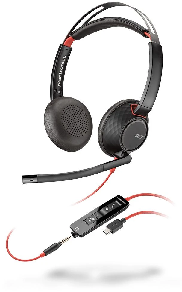Poly Blackwire C5220 ausinės su nuotolinio valdymo pulteliu