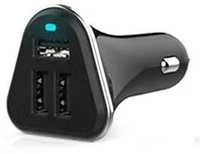 Platinet automobilinis pakrovėjas + laidas 3xUSB 5200mA, juodas (43721)