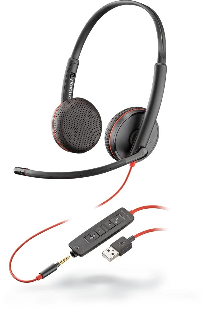 Plantronics Poly BLACKWIRE,C3225 USB-A Poly USB-A Ausinės Su mikrofonu Juodas USB Type-A su laidu