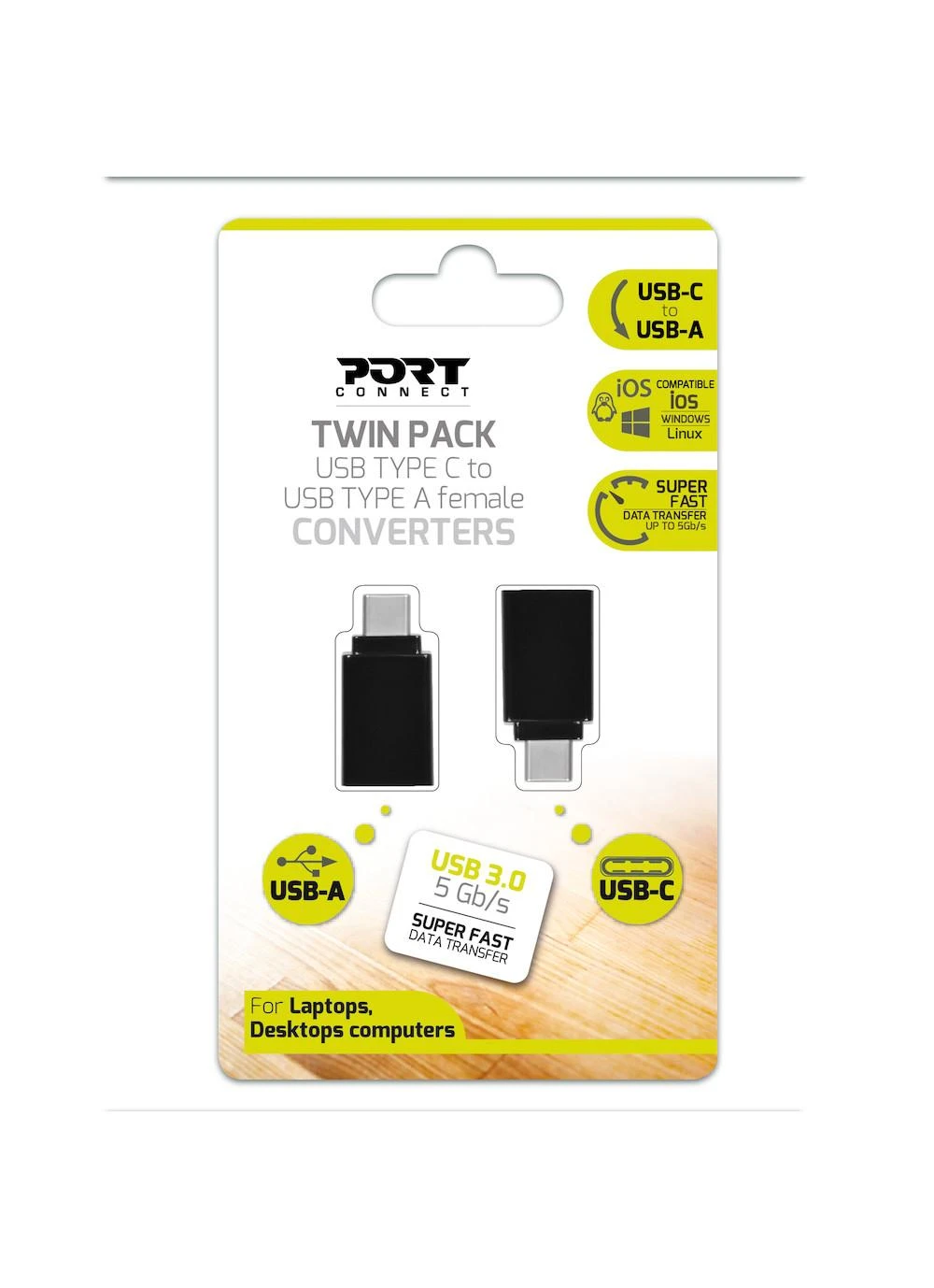 USB adapteris Port Designs USB-C - USB Juodas (900142)