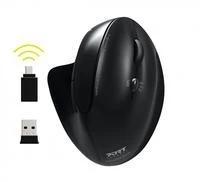 PORT DESIGNS | Rechargeable Ergonomic Pelė | 900706-BT | Optinė | Wireless | 2.4 GHz Wireless via USB Dongle | Juodas | 3 year(s)
