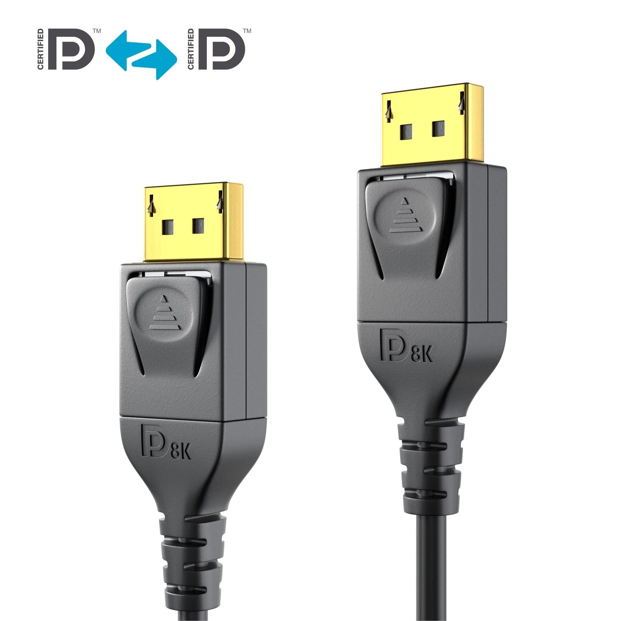 DisplayPort 1.4 kabelio jungtys su 8K žymėjimu