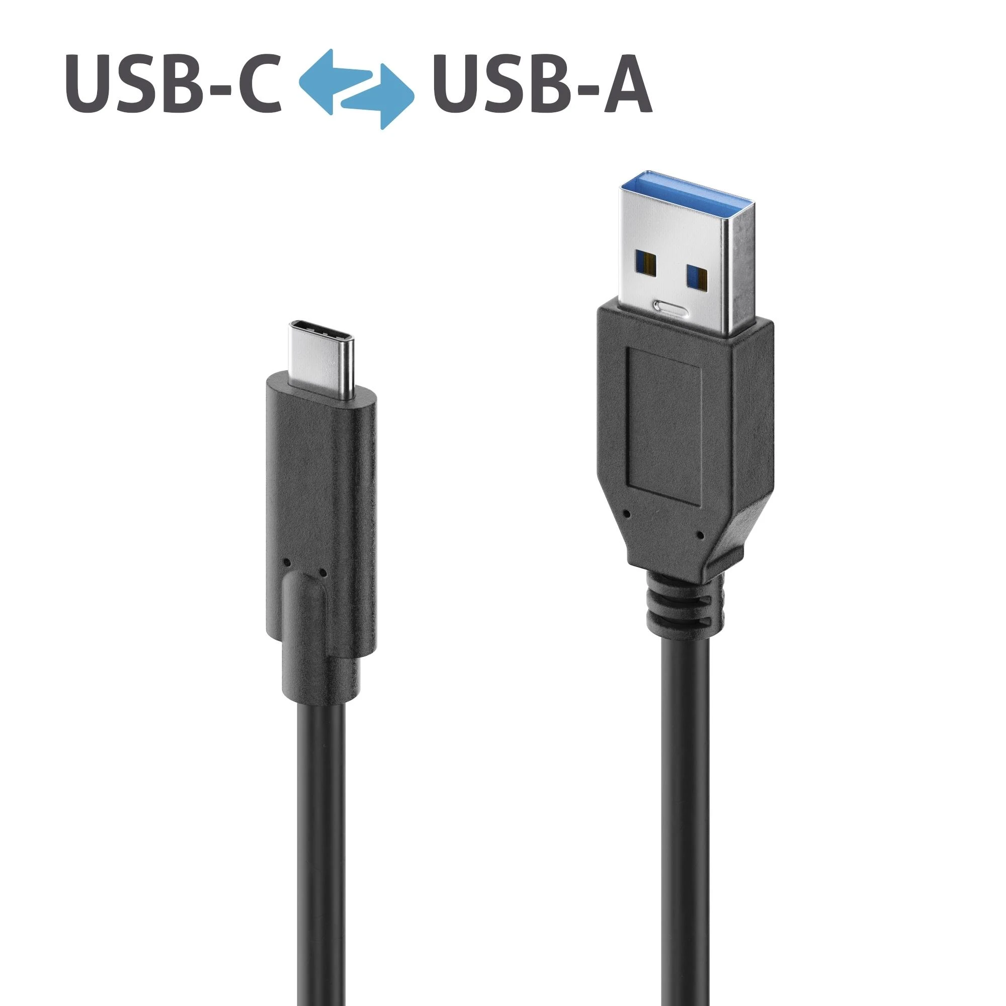 PureLink USB-C į USB-A laidas – 3.1 Gen 2, 3A, 10G – iSeries – juodas – 1,00 m